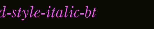 Bruce-Old-Style-Italic-BT_英文字体