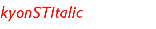 DTLProkyonSTItalic_英文字体