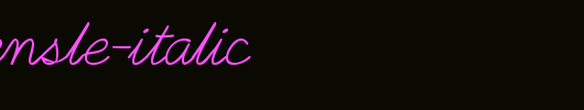 PlainPensle-Italic_英文字体