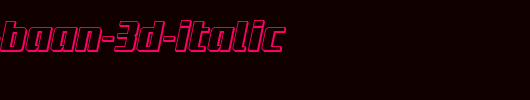Subadai-Baan-3D-Italic.ttf是一款不错的英文字体下载