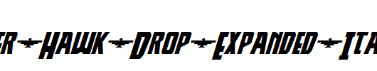 Thunder-Hawk-Drop-Expanded-Italic.ttf类型，T字母英文