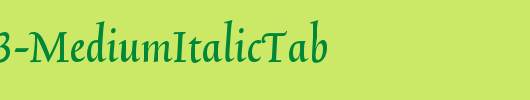 TriniteNo3-MediumItalicTab_英文字体